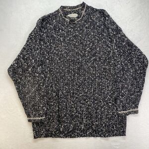 Vintage Studio Sweater Mens Size L 90s Chunky Knit Linen Blend Textured oversize